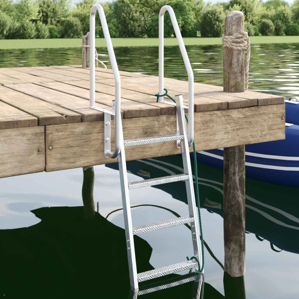 Scala da Dock a 4 Gradini Argento 58 x 77 x 166 cm Alluminio CFW3906246