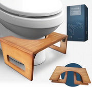 Toilette per bambù pieghevole per posizione corretta - adulti e bambini - sgabuzzino per la toilette - marrone scuro cognac