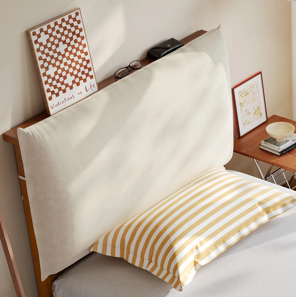 Letto singolo imbottito 90x200 cm marrone scuro con schienale e doghe