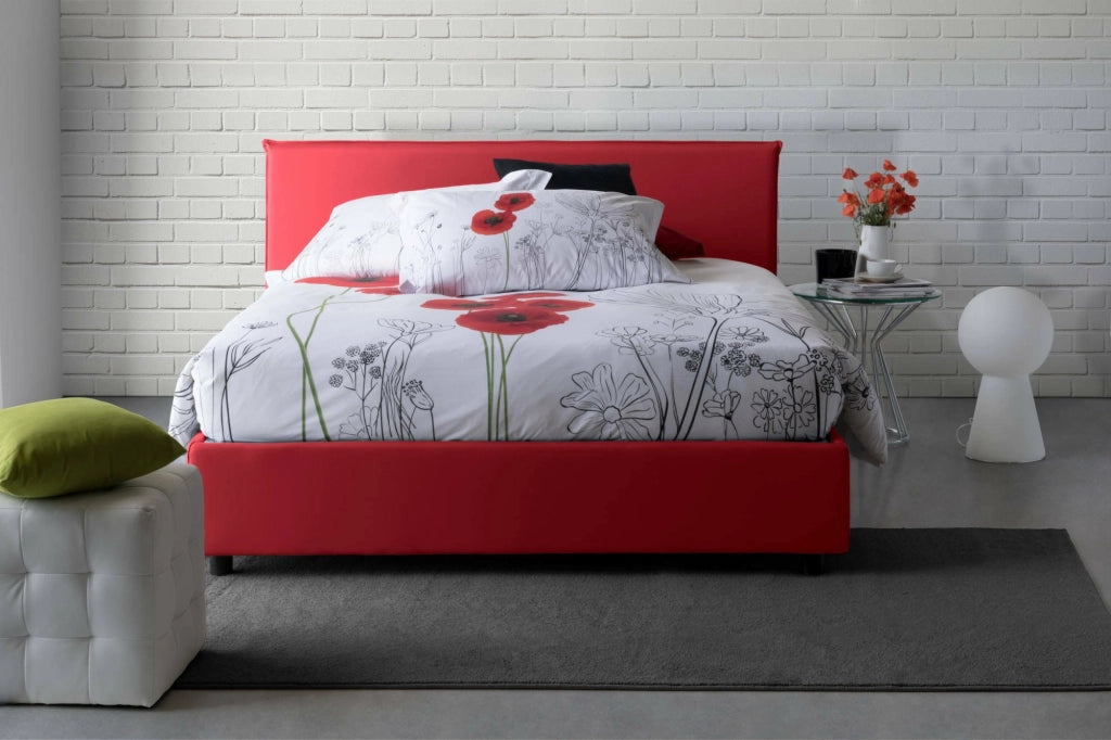 Letto Matrimoniale Ariadni, Letto Matrimoniale Materasso Incluso Made in Italy, Rosso