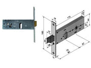 SERRATURA DA INFILARE PER FASCE CATENACCIO E SCROCCO MM.44 H 130  mm.60 (13060010)    WELKA