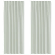 Tende in Voile con Tasche per Aste 2 pz Grigio Chiaro