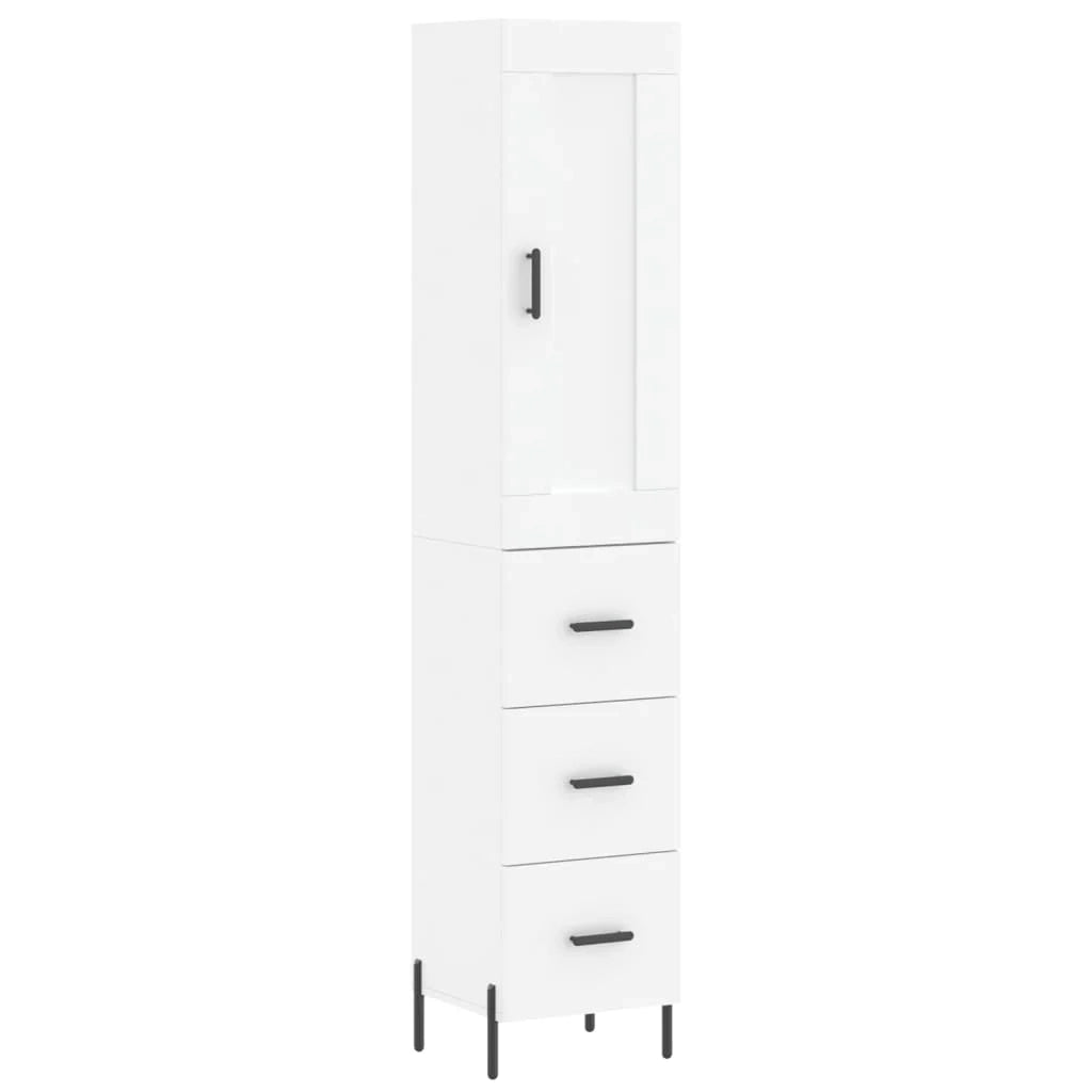Buffet credenza cassettiera mobiletto mobile contenitore organizer cucina soggiorno salotto alto 34,5 x 34 x 180 cm legno ingegnerizzato bianco 02_0032300