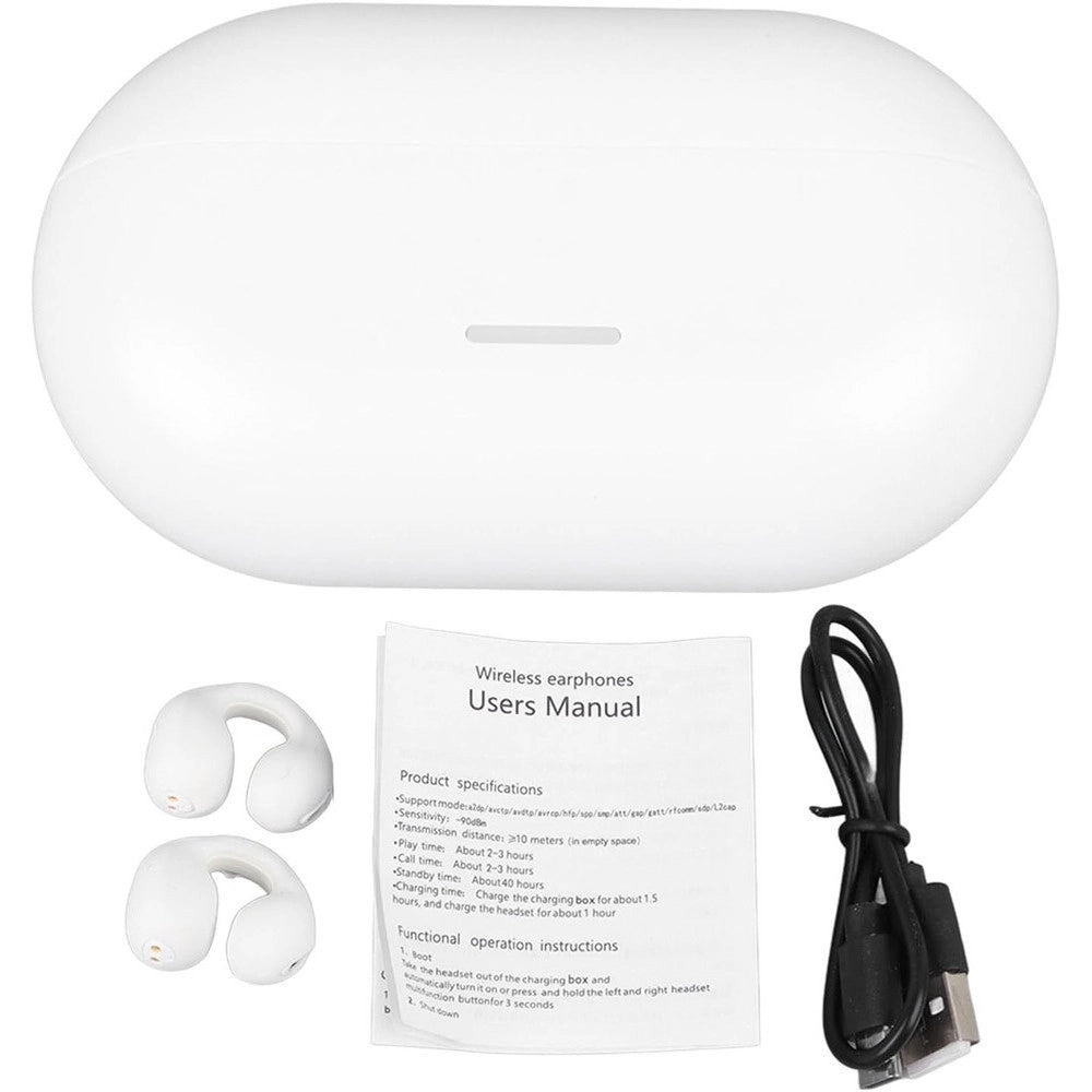Trade Shop - Cuffie Wireless Bluetooth Auricolari A Conduzione Ossea Scatola Ricarica Design Ergonomico -