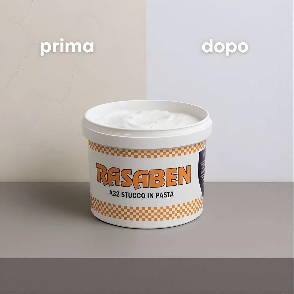 Stucco pronto in pasta riempitivo bianco per rifinitura muri *** formato 1 kg, confezione 1