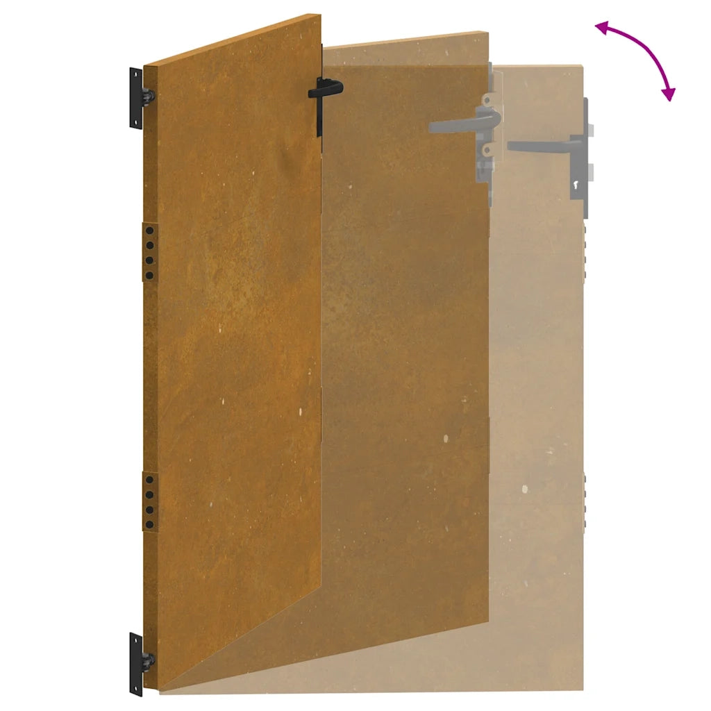 Cancello da giardino 85x125 cm in acciaio Corten 153258