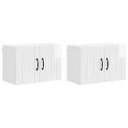 Set di 2 pensili da cucina rettangolari moderni 60 x 31 x 40 cm in legno composito bianco lucido 02_0053947