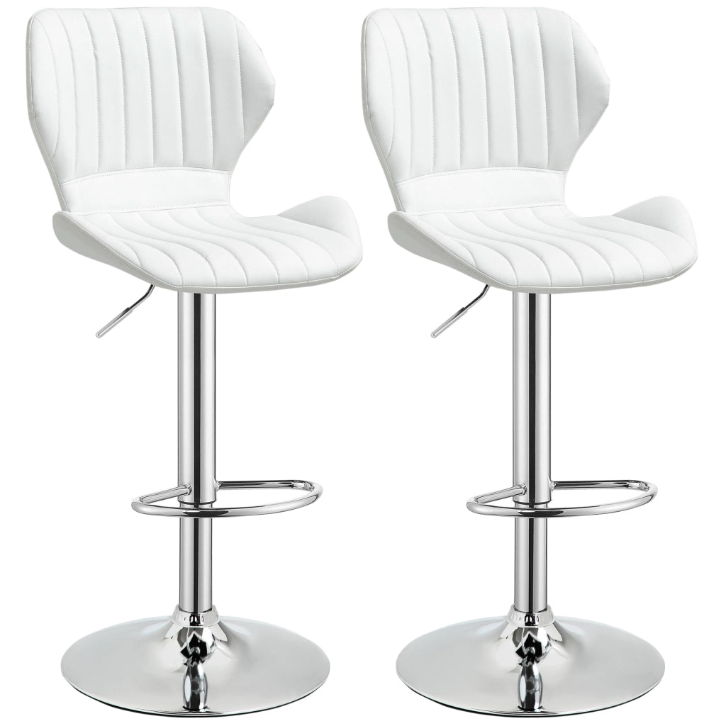 Sgabelli da Cucina Altos con Schienale e Struttura in Metallo ¨C Zephmum ¨C Bianco 47x51,5x92-114 cm
