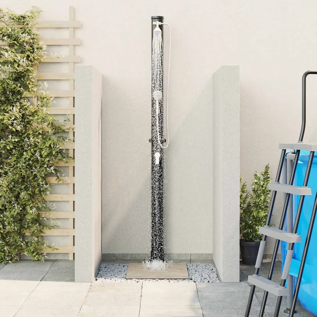 Doccia Solare da Esterno Nero 217 cm PVC e Alluminio CFW5110682