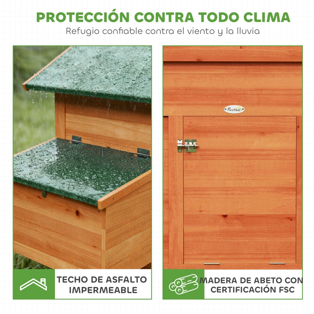 Pollaietto per Giardino in Legno con Nido ¨C zephmum ¨C 113.5x67.5x95.5 cm