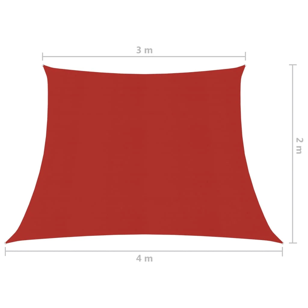 Vela ombreggiante/ombrellone 160 g/m² 3/4 x 2 m HDPE rosso 02_0009264