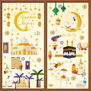 130 pezzi di decorazioni per finestre di Ramadan, decorazioni per finestre di Eid Mubarak, adesivi per finestre di Ramadan da attaccare da soli, decorazioni per finestre di Ramadan per camere da bambini