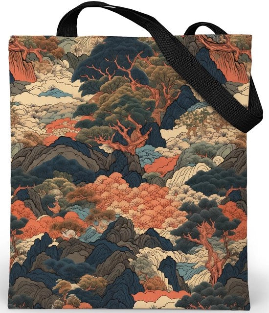 Borsa da viaggio con cerniera - Borsa estetica - Tela di velluto - Borsa da donna in tessuto con cerniera Dimensioni: 37x42 cm - Borsa in juta con stampa - Borsa da donna da viaggio - Borsa estetica in tessuto