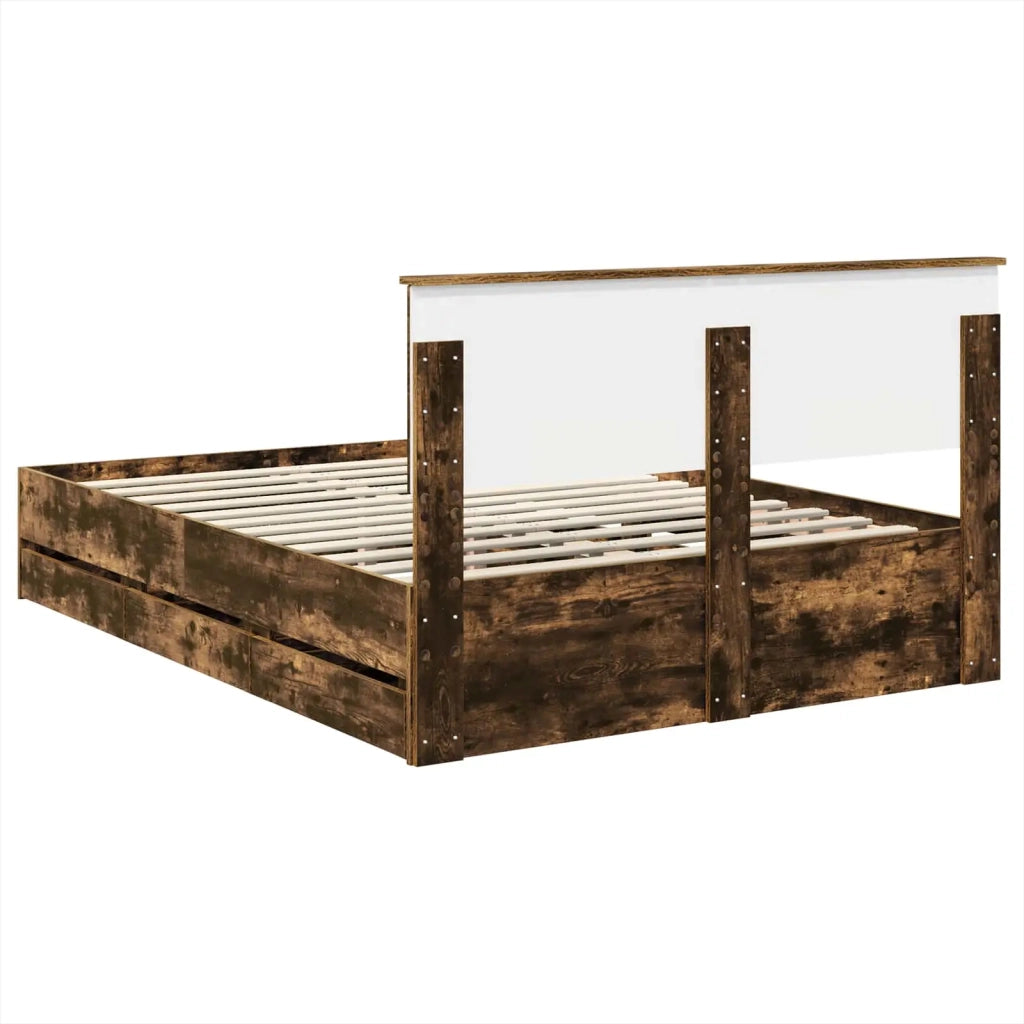 Struttura del letto con cassetto Rovere fumé 150 x 200 cm 3407974