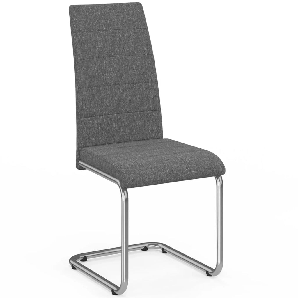 IDMarket - Set di 4 sedie da pranzo in tessuto grigio antracite MIA