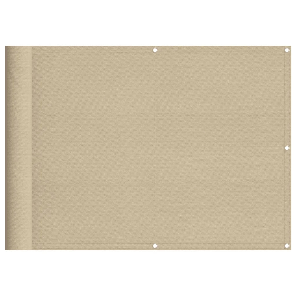 Paravento da Balcone-Pannello per balcone Beige 75x800 cm 100% Poliestere Oxford