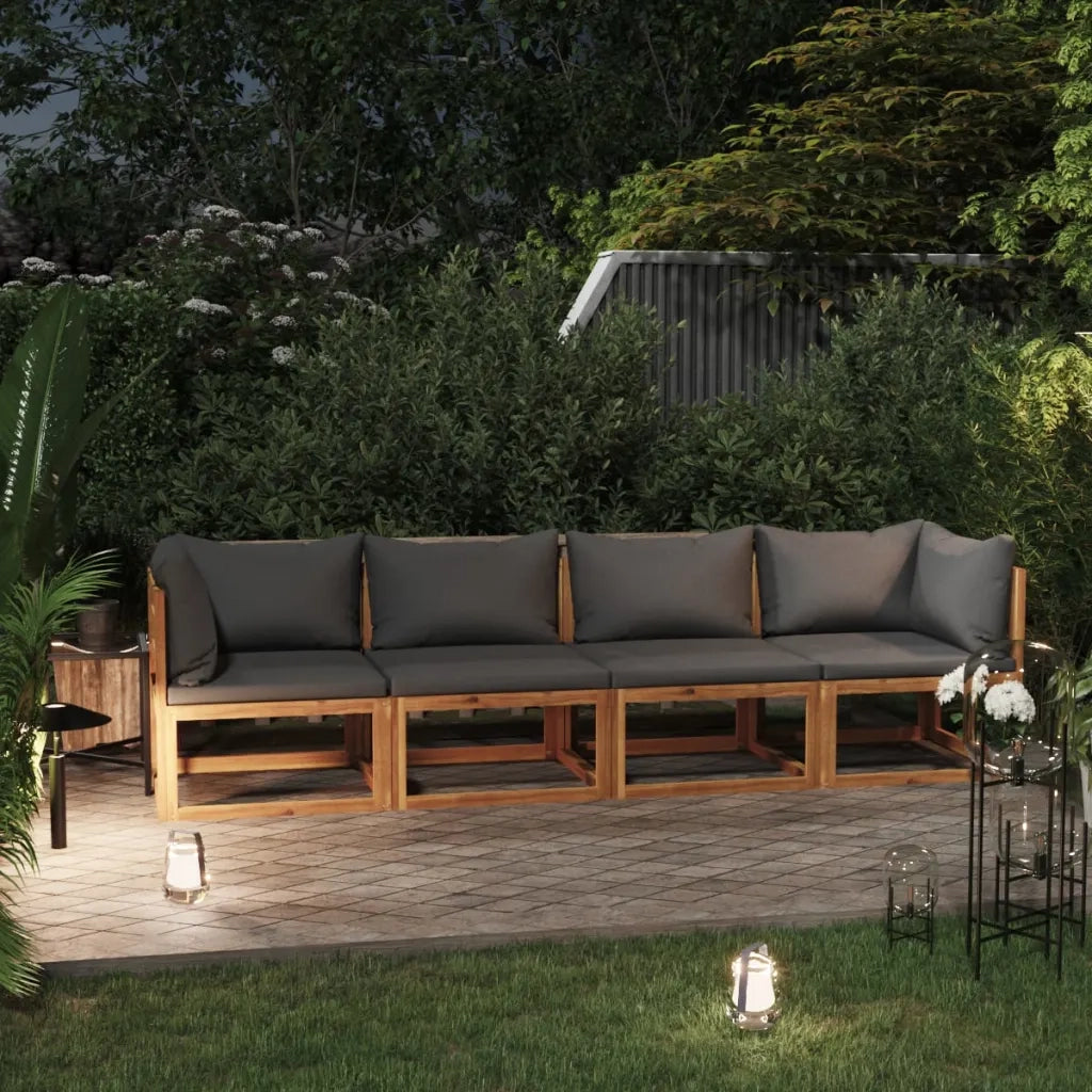 Divano da Giardino a 4 Posti con Cuscino in Legno di Acacia 3057608