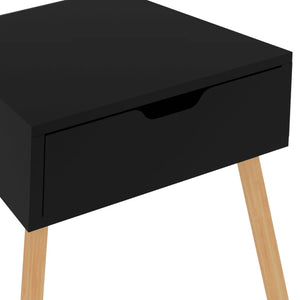 Comodino Nero Lucido 40x40x56 cm in Legno Multistrato 326809