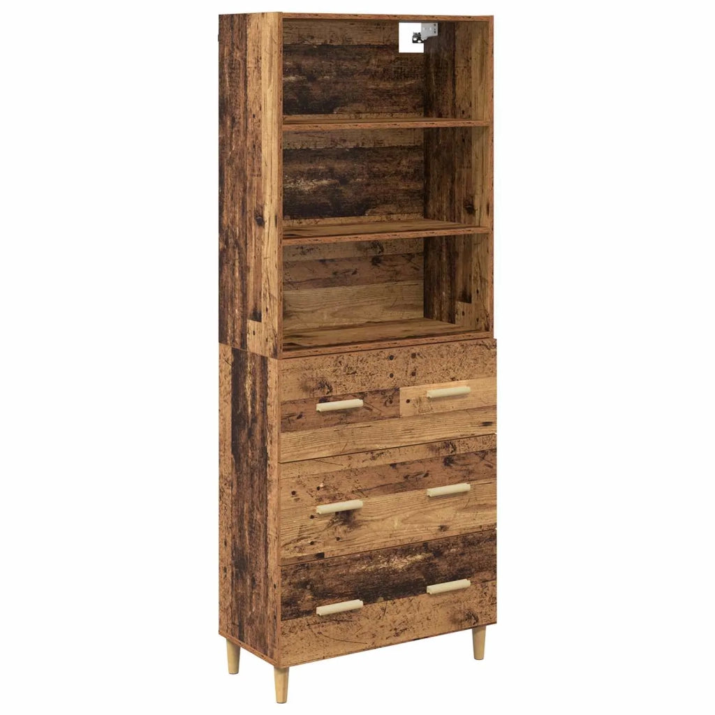 Credenza | Madia | Buffet da pranzo | Armadio da pranzo Legno vecchio 69,5 x 32,5 x 180 cm Legno multistrato