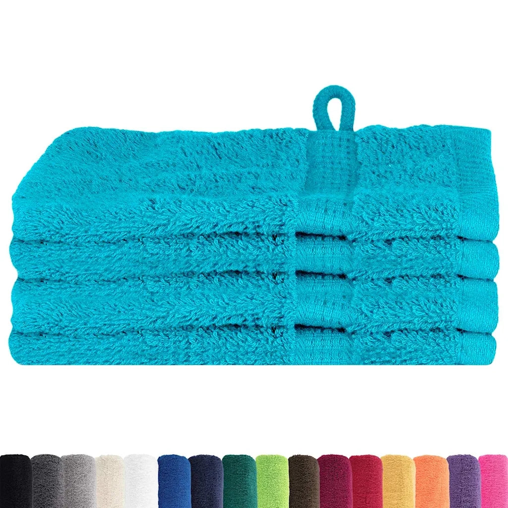 vidaXL Panni per il viso 4 pcs Turchese Cotone