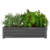Fioriera da Giardino, Fioriera con Struttura in Acciaio, 120 x 120 x 30 cm, Grigio Chiaro