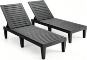 Lettino Prendisole da Giardino, Sdraio da Giardino Con Schienale Regolabile a 5 Livelli, Chaise Longue Impermeabili da Esterno, per Spiaggia Piscina Giardino, Portata 180 kg (2, Nero)