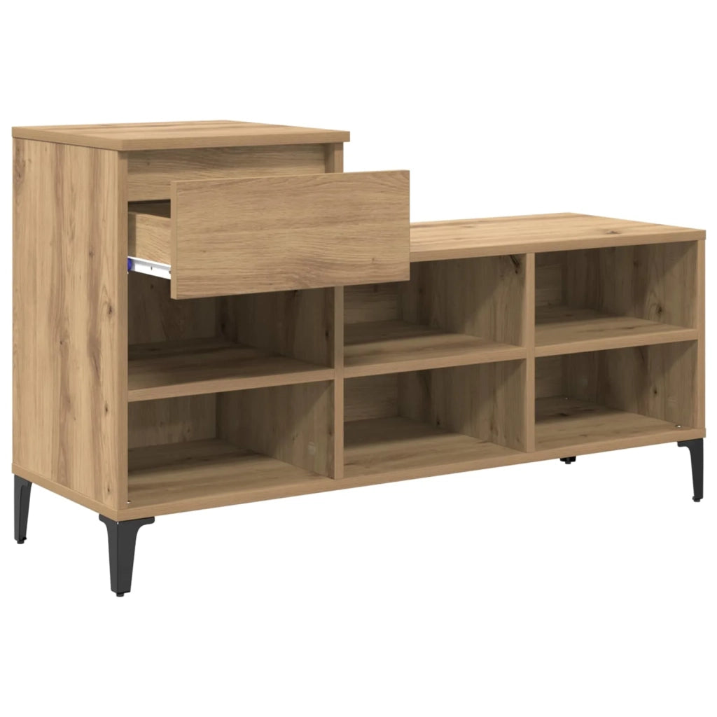Mobile per scarpe rovere artigianale 102 x 36 x 60 cm