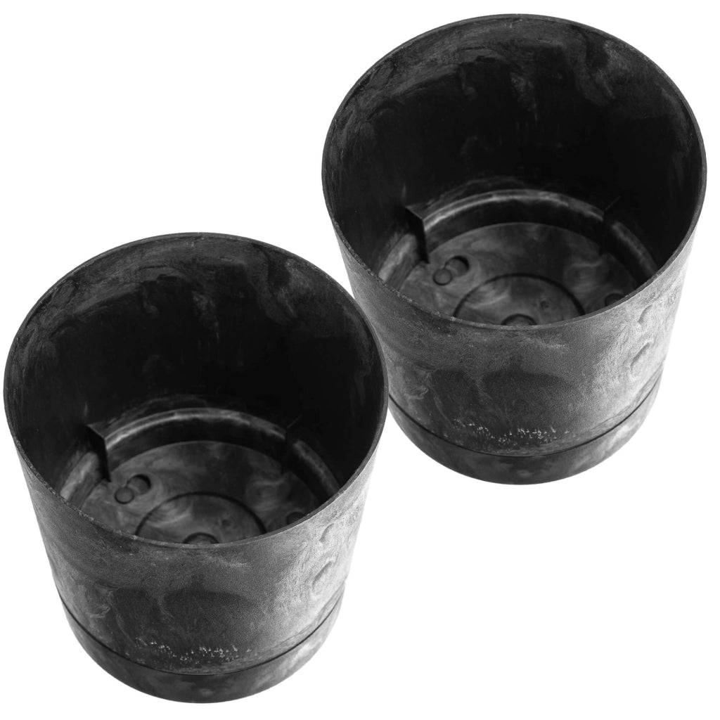 KADAX Vaso da fiori con coprivaso e sottovaso, rotondo, 14,5 cm, set da 2