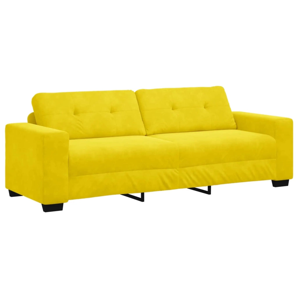 Divano 3-Persone Giallo 220 cm Velluto 4105140