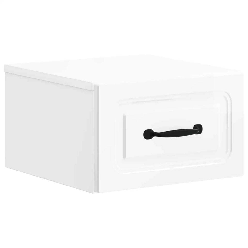 Mobiletto da notte a muro 2 pz Bianco Lucido 34,5 x 33 x 20 cm 899284
