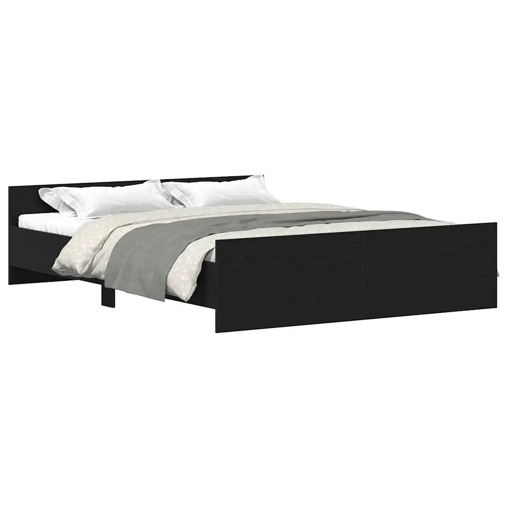 Giroletto senza Materasso Rovere Nero 160x200 cm Truciolato 3329321