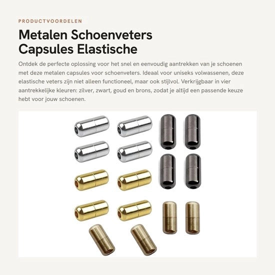 Capsule a Viti 16 Stuks - Ferro a Guscio - Cinture in Gomma - Cinture per Scarpe - 4 Colori - 18x8mm