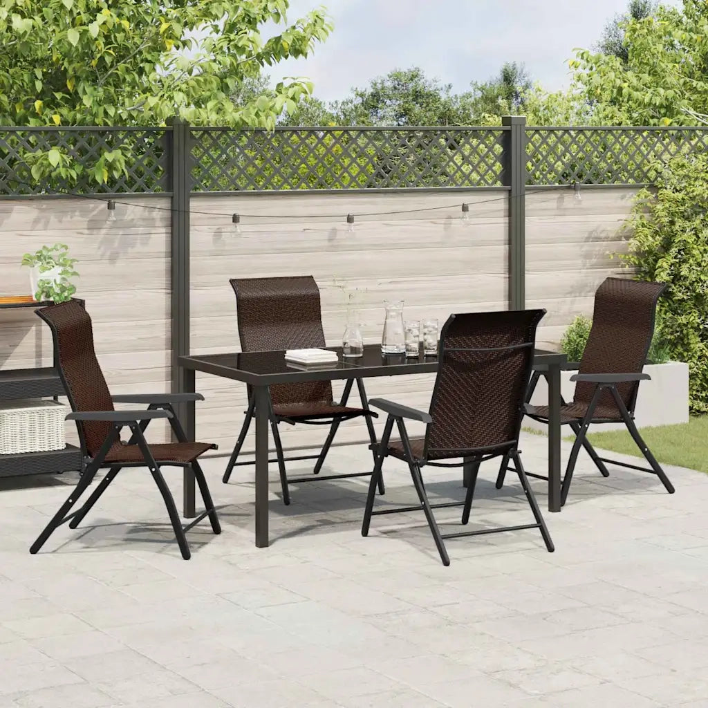 Set da Pranzo per Giardino 5 pcs Marrone 3379264