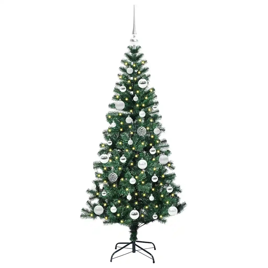 Albero di Natale Artificiale-Albero Natalizio con luci integrate Verde 150 cm 524175