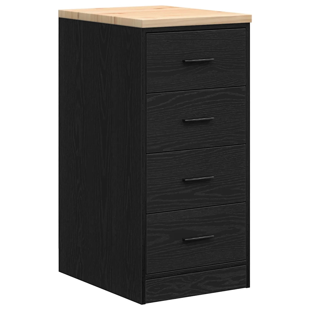 vidaXL Armadietto da Garage Nero 40x51x85 cm in Legno Massello di Pino