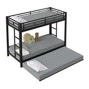 Letto a castello 90x200 cm con letto estraibile; struttura robusta; metallo; nero