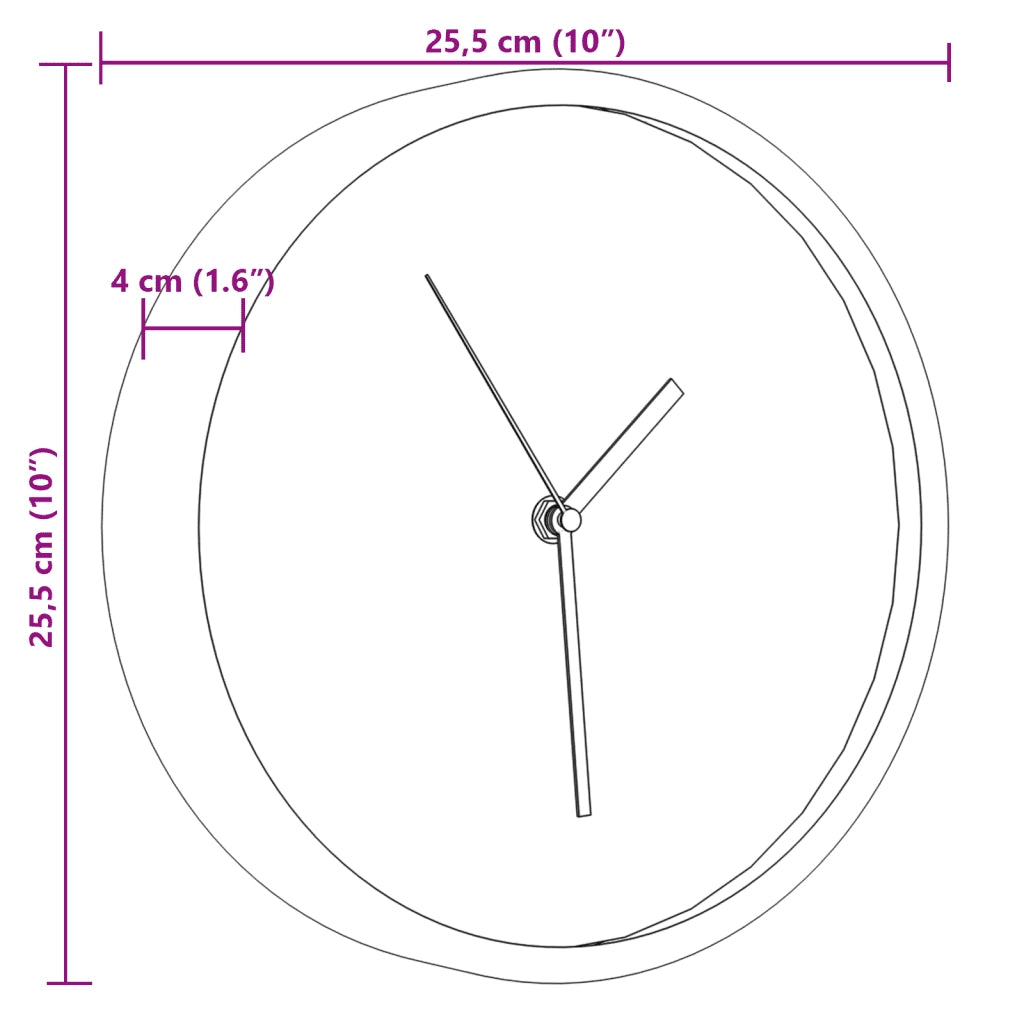 Orologio da Parete Rosa ?25,5 cm Polistirene e Vetro CFW2549269
