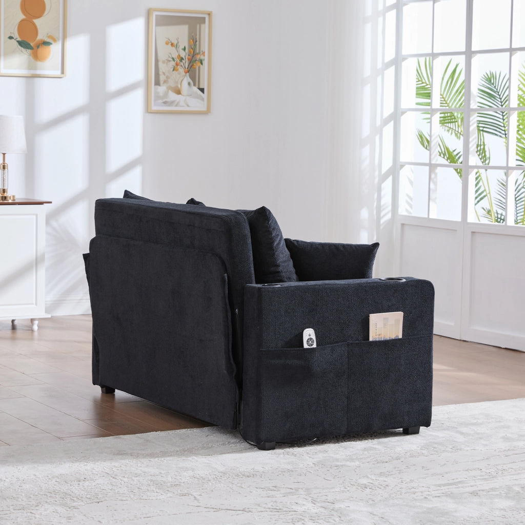 Sofa multifunzionale pieghevole - Zephmum - Con tasche di stivaggio USB e porta bicchieri