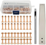 Set di Viti a Tappo - Kit di Viti a Tappo - Macchina per Viti a Tappo - Viti a Tappo per Pelle - Viti a Tappo in Ottone - Facile da Installare - Elevate Prestazioni - Kit di Viti a Tappo