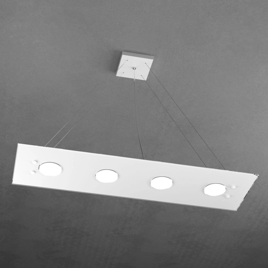 PATH SOSPENSIONE 4+3 LUCI BIEMISSIONE RETTANGOLARE BIANCO 1141-S4 R+3-BI
