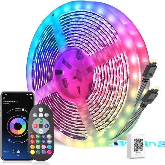 Fascia LED RGB a 30 metri - multicolore, sincronizzata con la musica, telecomando, per feste e ambienti
