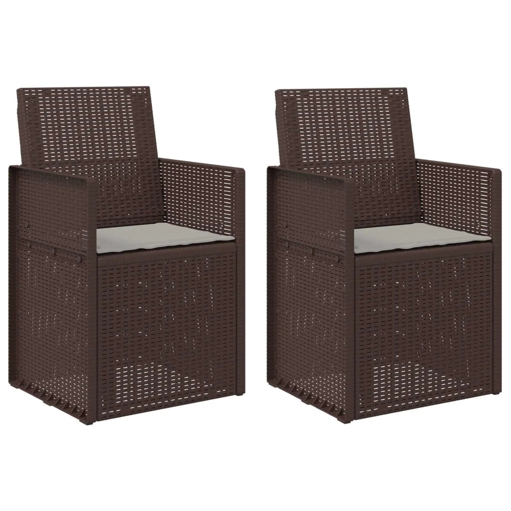 Sedie da pranzo da giardino 2 pcs Marrone e Grigio Chiaro PP