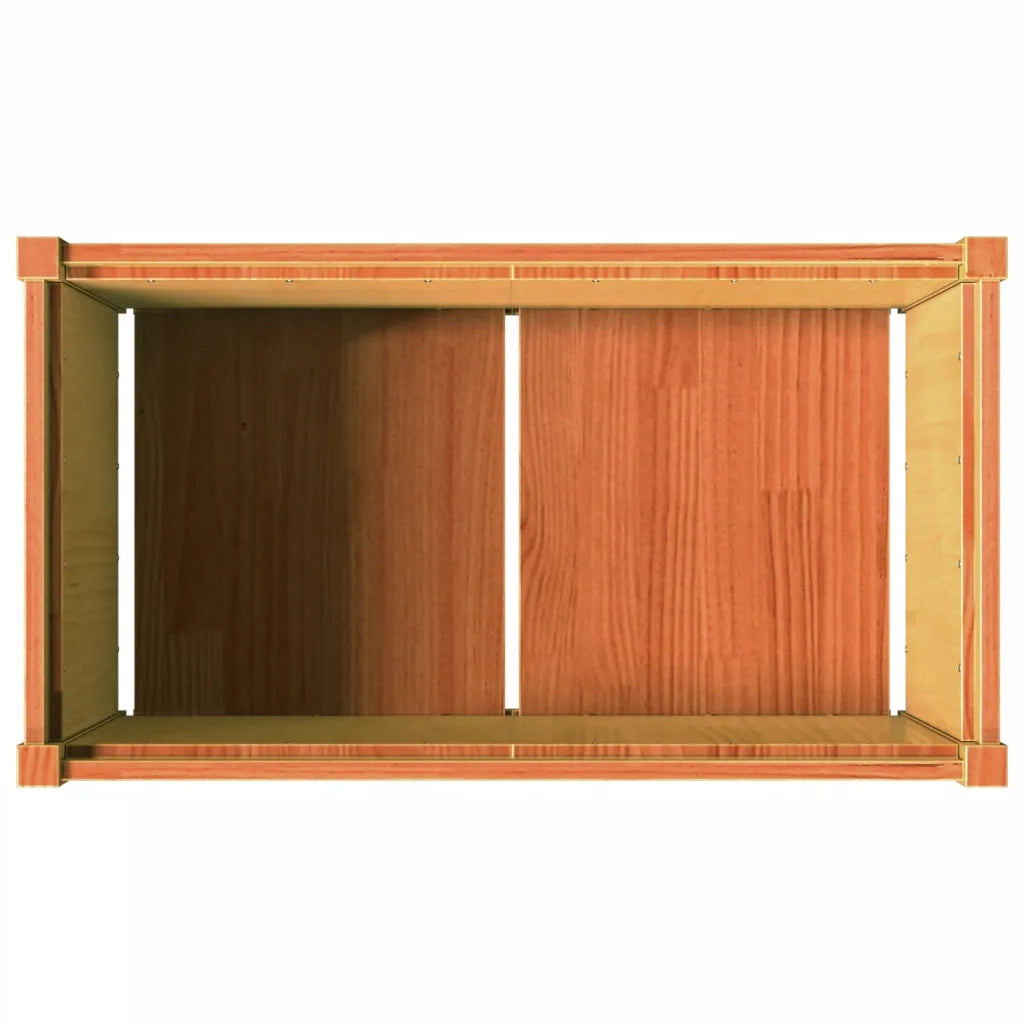 Fioriera | Cassetta per fiori | Vaso Giardino Marrone Cera 90x50x50 cm Legno Massello Pino