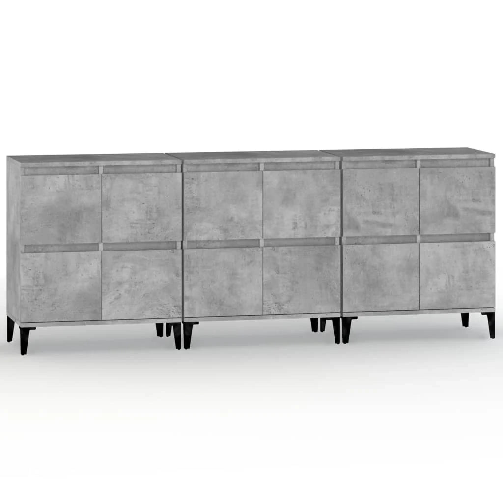 Buffet credenza cassettiera armadio mobile contenitore organizer per cucina soggiorno salotto 3 pezzi 60 x 35 x 70 cm legno ingegnerizzato grigio 02_0037117