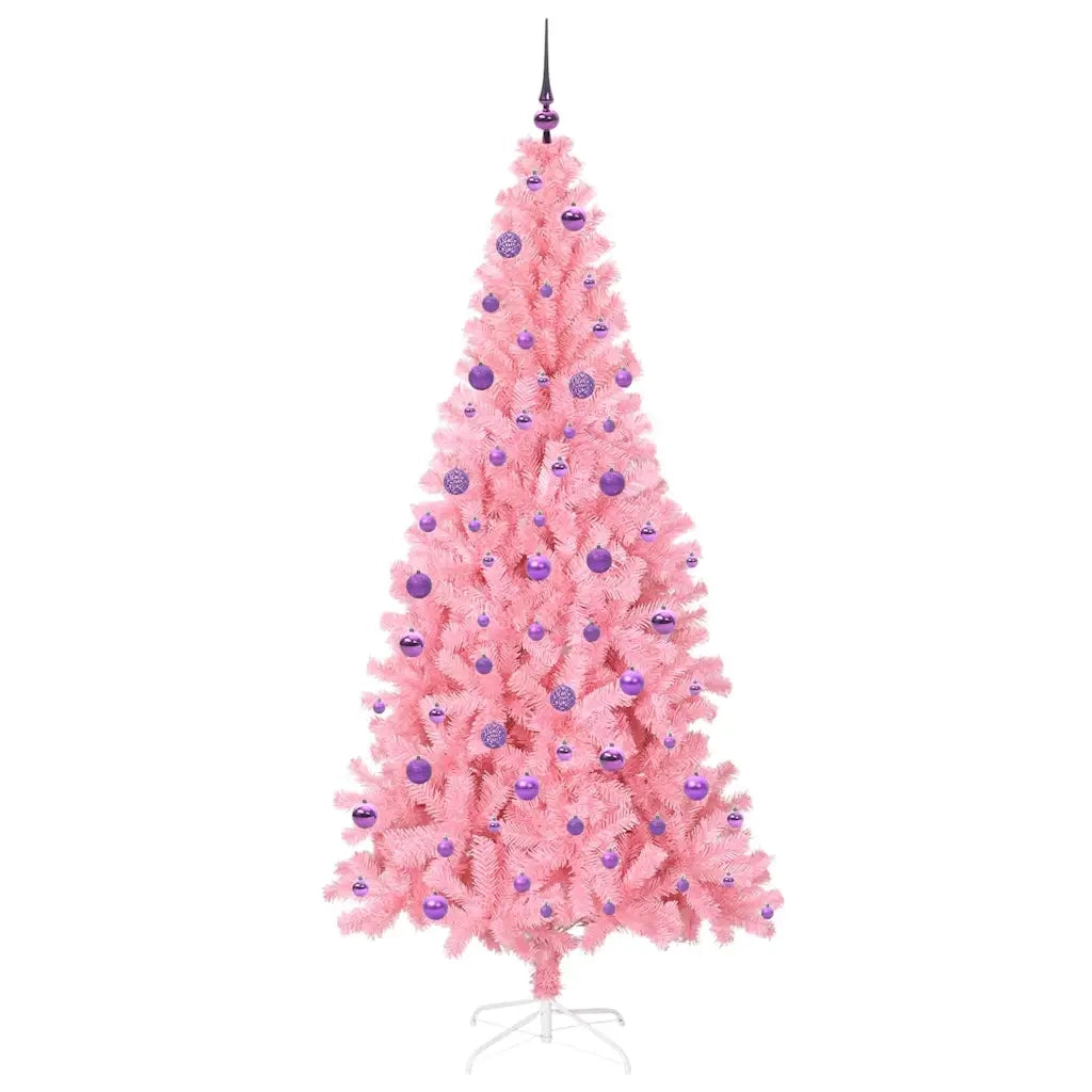 Albero di Natale | Decorazioni natalizie con 300 LED con supporto Rosa 210 cm PVC