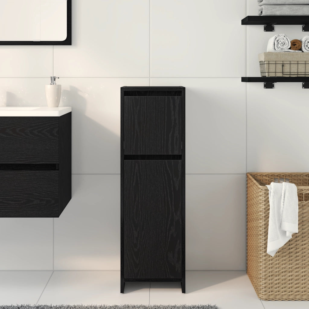 Mobile bagno  Nero Rovere 30x30x95 cm in legno ingegnerizzato