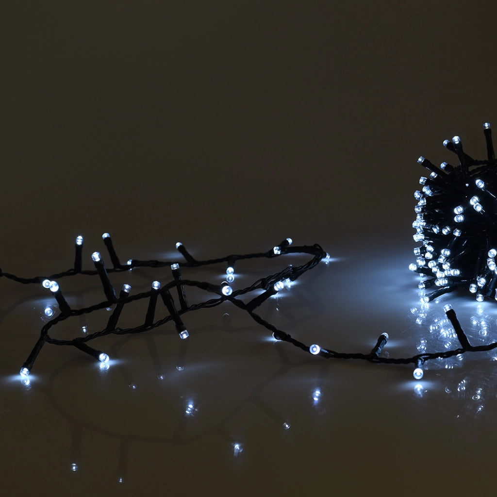 CATENA DI LUCI DA 1360 LED BIANCHI CON CAVO VERDE DA 41 METRI E TRASFORMATORE 36V - IDEALE PER DECORAZIONI INTERNE ED ESTERNE