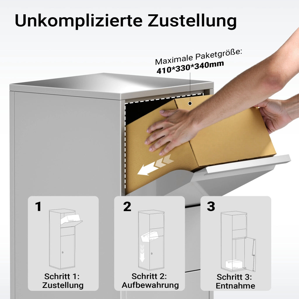 Cassetta postale portapacchi silver per pacchi medi e piccoli Parcel box