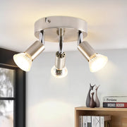 ZMH Faretto da soffitto  cromati 3 luci GU10 moderni rotondi orientabili 350° per camera letto soggiorno senza lampadina