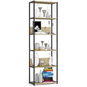 Scaffale stilo loft con ripiani in legno Nera 60 cm inserto frontale Quercia Artisan 60x32x192 cm